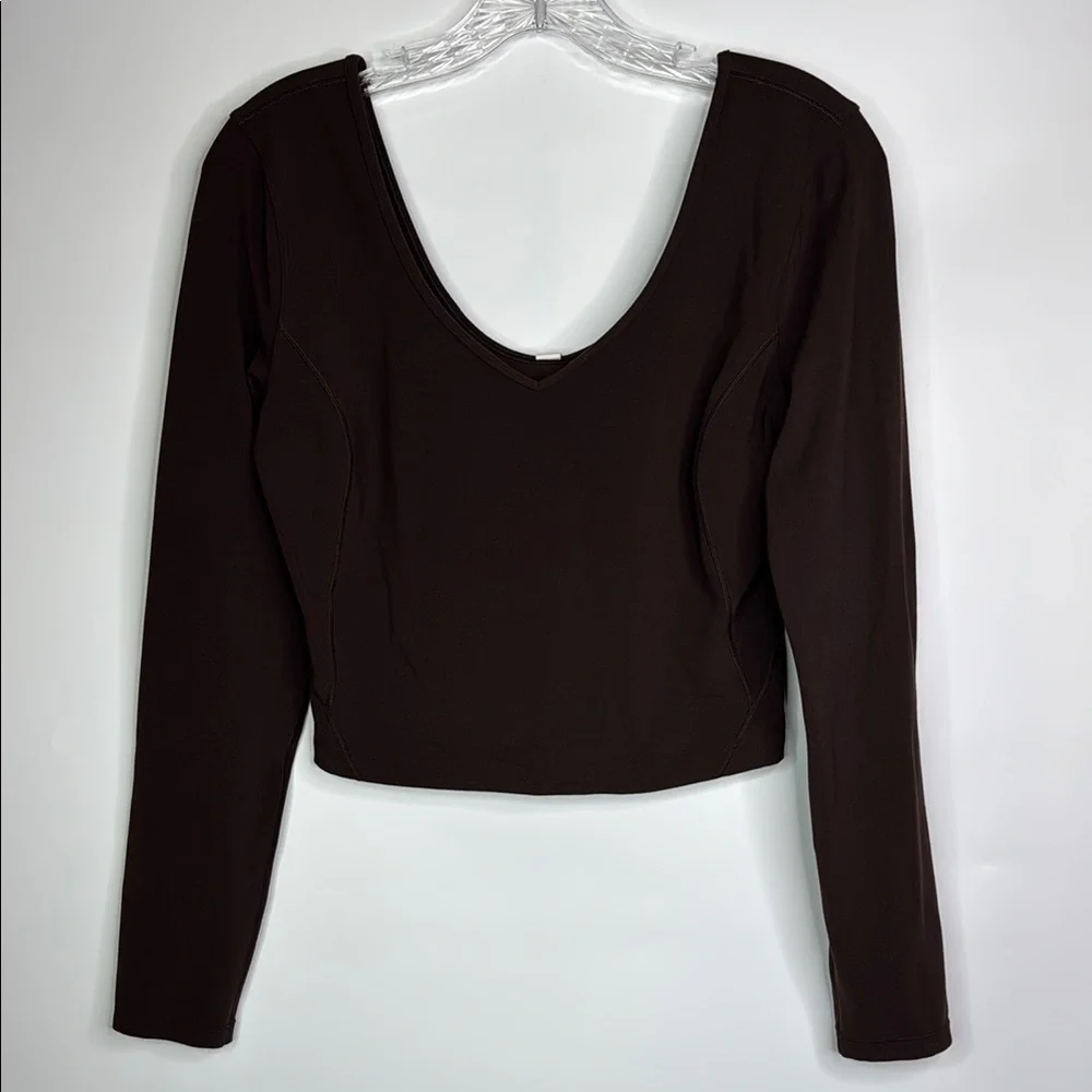 Lululemon Align Long Sleeve Brown Crop Top Size 8